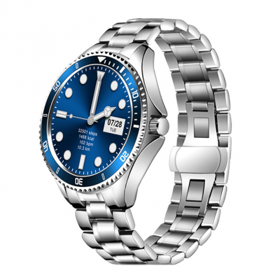 Smartwatch Garett Men Ocean RT, srebrno-niebieski, stalowy